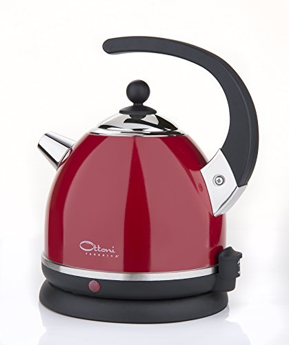 Ottoni Fabbrica Wasserkocher aus Edelstahl "Alice Rosso Fuoco" 2400W 1,7l - rot