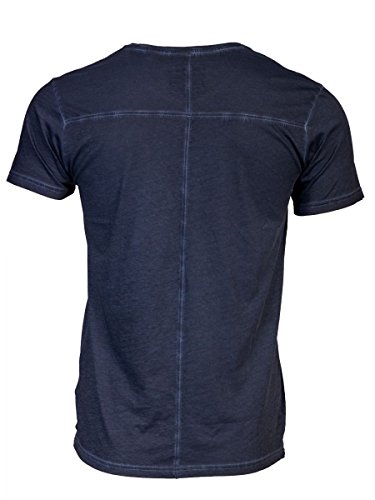 TREVOR'S KENNY cold pigment dyed Herren T-Shirt mit Rundhalsausschnitt und Aufdruck aus 100% Bio-Baumwolle - soziale fair trade Kleidung, Mode vegan und nachhaltig Color midnight, Size M - 2