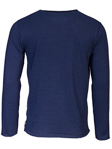 TREVOR'S KENNETH Herren Sweatshirt mit Rundhalsausschnitt und Streifen aus 100% Bio-Baumwolle - soziale fair trade Kleidung, Mode vegan und nachhaltig Color midnight, Size L - 2