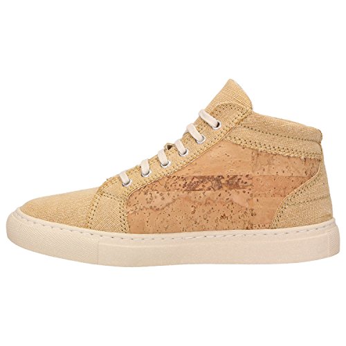 ZWEIGUT® -Hamburg- echt #403 Damen High-Top Kork Sneaker vegan Schuhe mit Canvas und recycelter Sohle, Schuhgröße:39, Farbe:sand-kork - 3