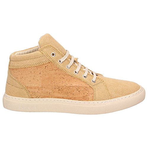 ZWEIGUT® -Hamburg- echt #404 Herren High-Top Kork Schuhe Freizeit Sneaker vegan und nachhaltig, Schuhgröße:47, Farbe:sand-kork - 2