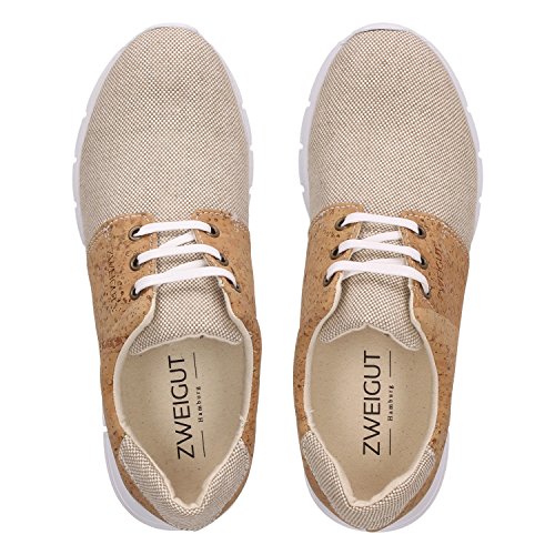 ZWEIGUT Hamburg- Echt #408 vegane Kork-Sneaker mit Flexibler Laufsohle Unisex Schuhe, Schuhgröße:42, Farbe:Beige-Kork - 5