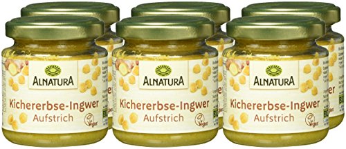 Alnatura Bio Brotaufstrich Kichererbse mit Ingwer, vegan, 6er Pack (6 x 120 g) - 2