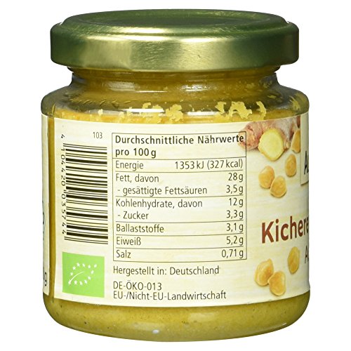 Alnatura Bio Brotaufstrich Kichererbse mit Ingwer, vegan, 6er Pack (6 x 120 g) - 6