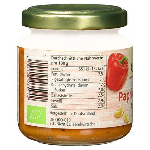 Alnatura Bio Brotaufstrich Paprika-Cashew, vegan, 6er Pack (6 x 125 g) - 5