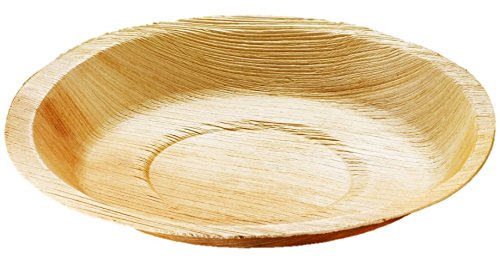 Runde Teller aus Palmblatt - 100 Stk, biologisch abbaubar - Durchmesser 24 cm