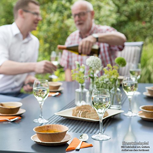 Umweltfreundliches Einweggeschirr aus Palmblättern von kaufdichgrün | 25 Stück Palmblatt Schale rund 425ml Ø15cm | Salat-Schüssel Dipschalen Suppenschale Servierschale Snackschale Einwegschale - 4