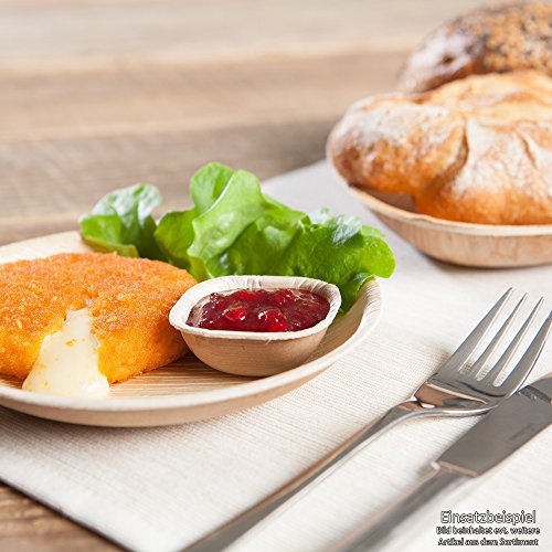 Umweltfreundliches Einweggeschirr aus Palmblättern von kaufdichgrün I 25 Stück Palmblatt Schale quadratisch 600ml 17cm I Salat-Schüssel Dipschale Suppenschale Servierschale Snackschale - 2