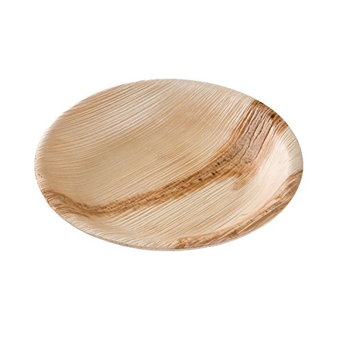 Einwegteller aus Palmblatt, 25 Stück, rund, Ø18 cm, kompostierbar