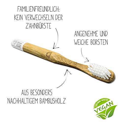 Bambus Zahnbürste für Kinder 4er Set - Pflegend weiche Borsten - Kleiner Bürstenkopf - Ökologische Kinderzahnbürste - Plastikfrei verpackt zur umweltfreundlichen Mundhygiene - 2