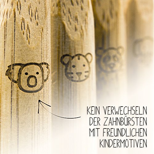 Kinderzahnbürste aus Bambus – 4er Set – Plastikfrei verpackt - 6