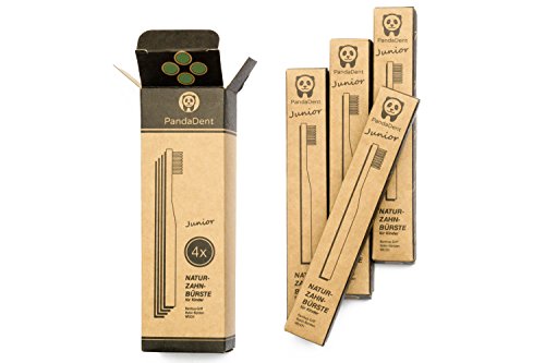 Weiche Bambus-Zahnbürste für Kinder | 4er Pack GRÜN | Für eine schönere und bessere Welt! - 3