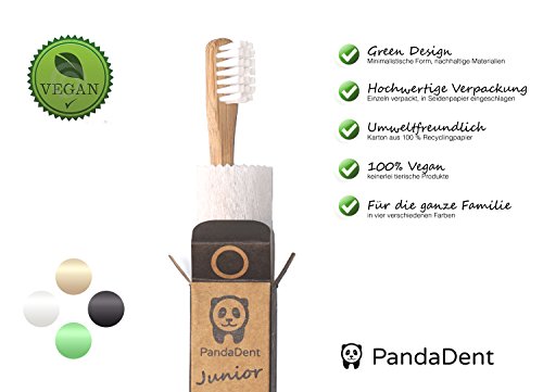 Weiche Bambus-Zahnbürste für Kinder | 4er Pack GRÜN | Für eine schönere und bessere Welt! - 6