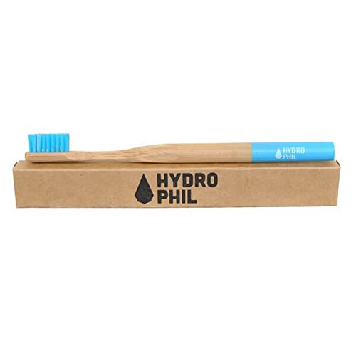 Hydrophil nachhaltige Zahnbürste aus Bambus & BPA-freiem Nylon - BLAU, medium