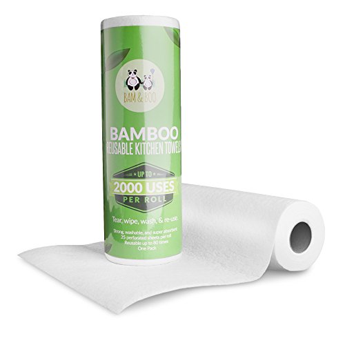 1x Bambus Küchenrolle – waschbare & wiederverwendbare Bambustücher