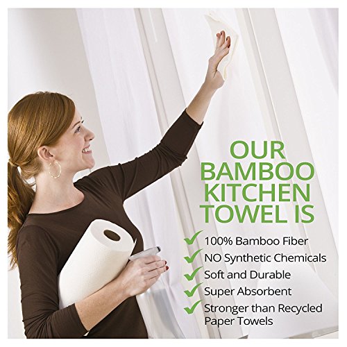 1x Bambus Küchenrolle – waschbare & wiederverwendbare Bambustücher, Haushaltstücher & Putzlappen zum z.B. Staub wischen – ersetzen Papiertücher - 5