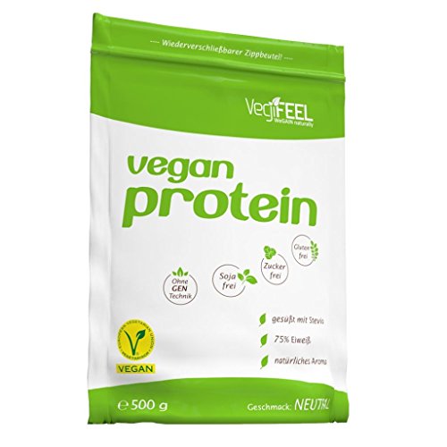 VegiFeel Veganes Protein, 500g Zip-Beutel , neutraler Geschmack (2er Pack)