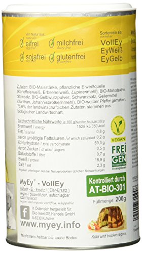 MyEy VollEy Ei-Ersatz, natürlich & voll aufschlagbar, universell einsetzbar, lactosefrei & vegan, 2er Pack (2 x 200 g) - 5