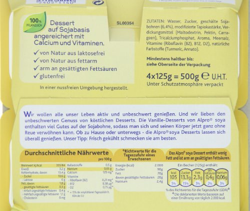 Alpro Soya Dessert feine Vanille, 3er Pack (3 x 500 g Packung) - 3