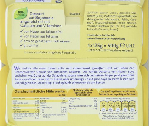 Alpro Soya Dessert feine Vanille, 3er Pack (3 x 500 g Packung) - 3