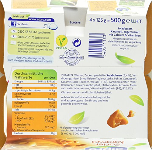 Alpro Soya Dessert softer Karamel, 6er Pack  (6 x 4 x 125g) - 5