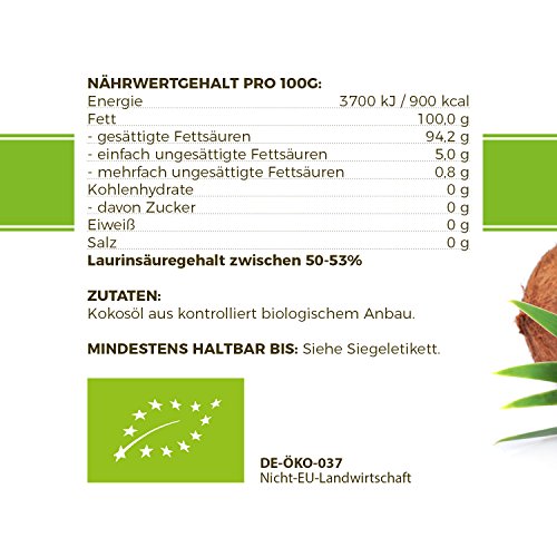 MeaVita Bio Kokosöl, nativ – 1000 ml - 4