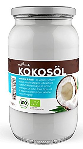 Nutriverde BIO Kokosöl im wiederverschliessbarem Glas - 1 Liter