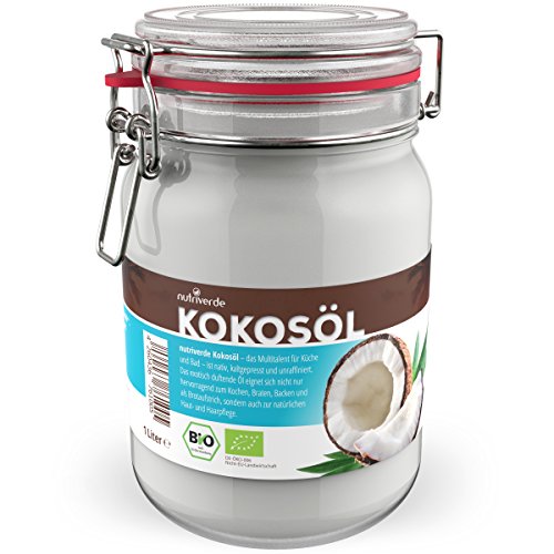 Nutriverde BIO Kokosöl - im Bügelglas  - nativ & kaltgepresst - 1 Liter