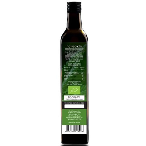 Natrea Bio Hanföl rein nativ | kaltgepresst aus 1. Pressung ✔ 100% reines BIO-Öl ✔ in 250 ml Lichtschutzflasche (1 x 0,25 l) - 2