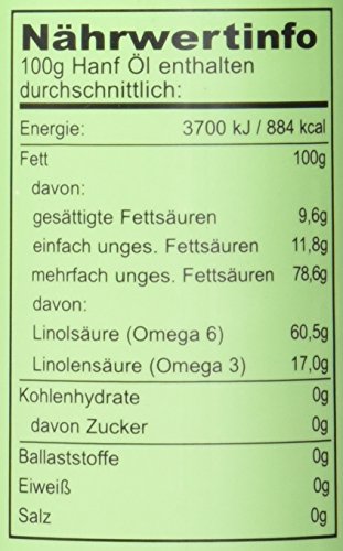 Seitenbacher Bio Hanf Öl rein nativ, kaltgepresst/1 Pressung, 1er Pack (1 x 250 g) - 2