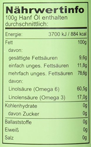 Seitenbacher Bio Hanf Öl rein nativ, kaltgepresst/1 Pressung, 1er Pack (1 x 250 g) - 2