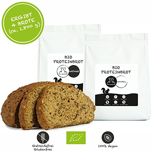 PALEO Brot-Backmischung: Kastanie & Mandel - Bio-Eiweissbrot - 20% Protein