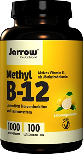 Methyl B12 Lutschtabletten - 1000 µg - aktives Vitamin B12 als Methylcobalamin - 100 Stück von Jarrow