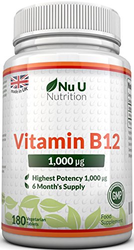 Vitamin B12 Methylcobalamin 1000 mcg - 180 Tabletten - Nu U Nutrition