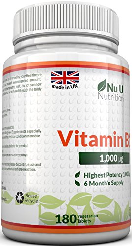 Vitamin B12 Methylcobalamin 1000 mcg - 6-Monats-Versorgung - 180 Tabletten - Nahrungsergänzungsmittel von Nu U Nutrition - 3