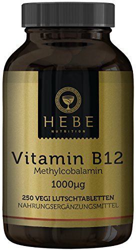 Vitamin B12 Methylcobalamin 1000 mcg, 250 Lutschtabletten von Hebe Nutrition
