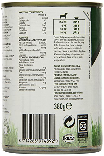 YARRAH Bio Hundefutter Vega, Getreidefrei mit Cranberries 380 g, 12er Pack (12 x 380 g) - 4