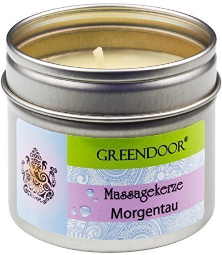 Greendoor BIO Massagekerze Morgentau - BIO Sojawachs & BIO Babassuöl - 100ml