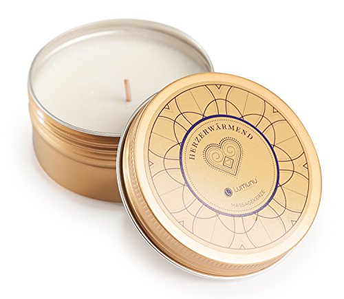 Lumunu - Deluxe Aroma Massagekerze / Massagewachs in goldener Dose