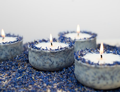 Duftkerze Soja Lavendel Beige Blau Kerze aus Bio Sojawachs ätherisches Lavendel Öl Geschenk - 2