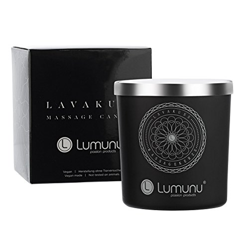 Lumunu - Deluxe Aroma Massagekerze Lavakuss aus Soja & Kokosöl