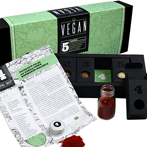 Gewürzset Vegan - Geschenkidee für Veganer - Kräuter- und Gewürzmischungen mit Rezepten zum Nachkochen