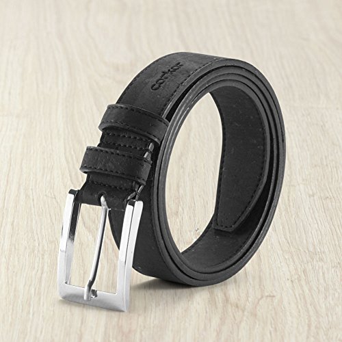 Corkor Herren Gürtel Ratsche Gürtel für Männer 30mm Breit vegan aus Veganer Schwarz korkleder - 9