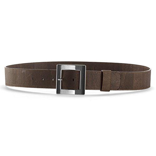 Corkor Damen Gürtel Ratsche Gürtel für Männer 40mm Breit Vegan aus Veganer Braun korkleder - 4