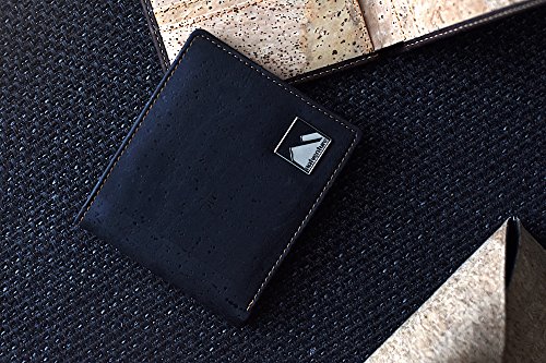 natventure ® Kork Geldbörse für perfekten Tragekomfort & gutes Gewissen, das Original mit Geschenkverpackung, Ökologisch & Vegan mit RFID Schutz, Portemonnaie in braun und schwarz - 5