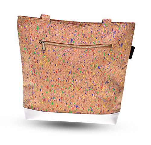 lila Tulpe - Schultertasche Ruby / hochwertige Damen Handtasche / Umhängetasche mit Reißverschluss aus Kork und veganem Leder / leicht, vegan und nachhaltig - 3