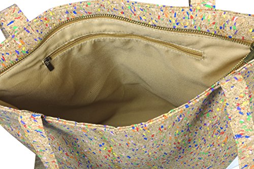 lila Tulpe - Schultertasche Ruby / hochwertige Damen Handtasche / Umhängetasche mit Reißverschluss aus Kork und veganem Leder / leicht, vegan und nachhaltig - 6