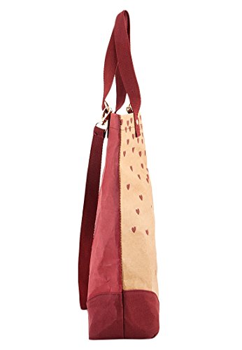 Adelheid Damen Herzallerliebst Einkaufstasche Veganes Leder Henkeltasche, Braun (Papierbraun), 10x45x40 cm - 3