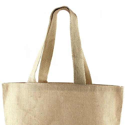 Lässiger modischer Fiji Jute Shopper schwarz von Kaufdichgruen I Strandtasche Umhängetasche Jutebeutel Shoppertasche Bag Tragetasche I nature veganes Accessoires I 47x34x15cm I Shopping Urlaub - 4