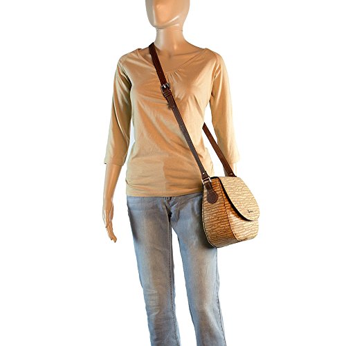 Saddle Bag for Women Leather Free Handbag Cross-Body Woman Vegan Cork Brown Tree - 2